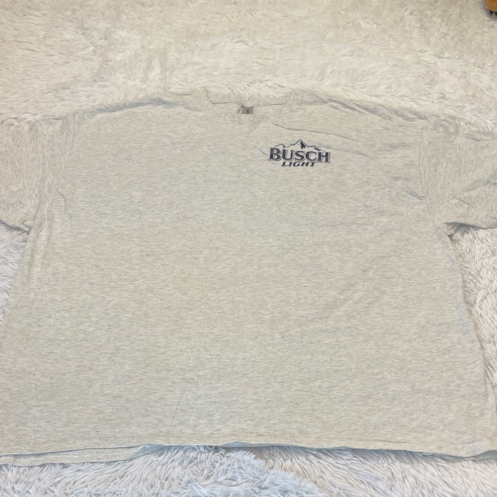 Gildan Light Gray Men's T-Shirt BUSCH LITE SIZE 3 XL